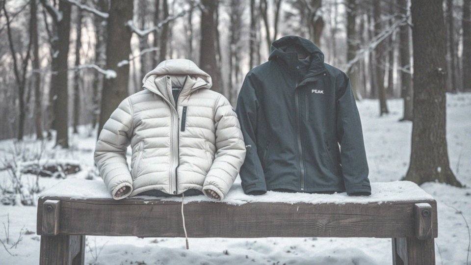 Jakie są różnice między kurtkami puchowymi a softshellowymi od Peak Mountain?